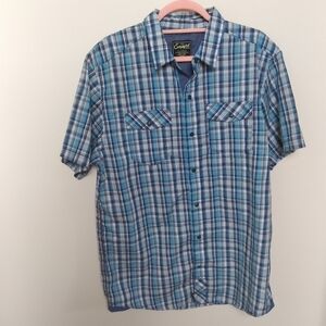 Empyre Blue Plaid Short Sleeve Button Up Shirt Size XL